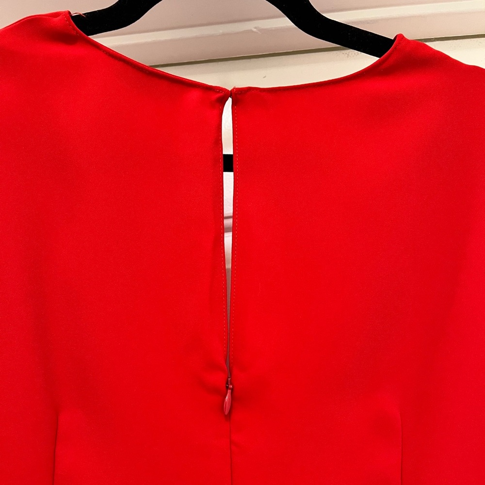 NWOT Amanda Uprichard Susannah Red Mini Dress with Puff Sleeves - Picture 11 of 12